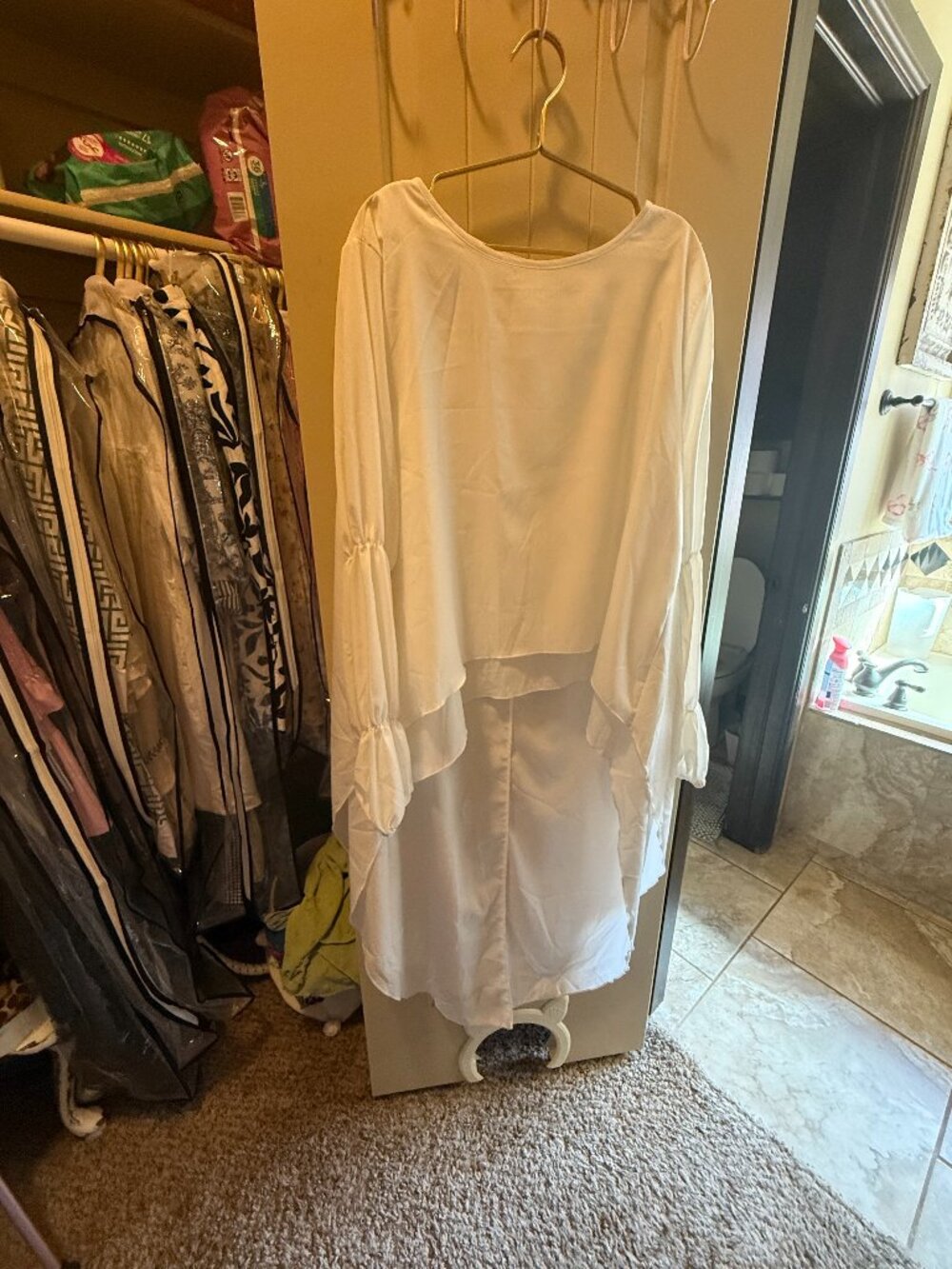 High low extra long top white 3xl